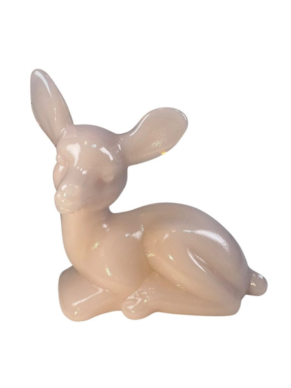 Mosser Crown Tuscan Pink Glass Deer Figurine Woodland Forest Holiday Christmas N